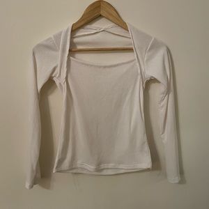White long sleeve top